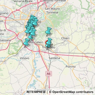 Mappa Via Cleo Balbo, 10028 Trofarello TO, Italia (7.73526)