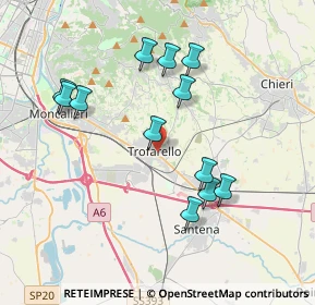 Mappa Strada Rocchette, 10028 Trofarello TO, Italia (3.68667)