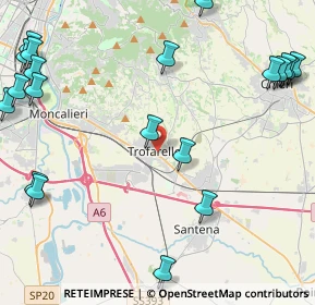 Mappa Strada Rocchette, 10028 Trofarello TO, Italia (6.1915)