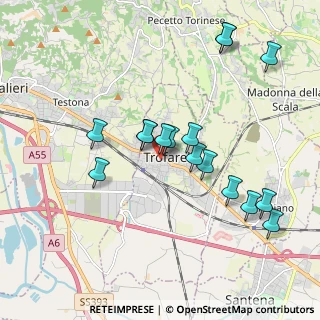 Mappa Via Battisti, 10028 Trofarello TO, Italia (1.88813)