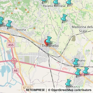 Mappa Via Battisti, 10028 Trofarello TO, Italia (3.68833)