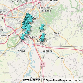 Mappa Via Battisti, 10028 Trofarello TO, Italia (7.79105)