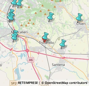 Mappa Via Battisti, 10028 Trofarello TO, Italia (5.69545)