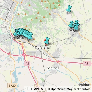 Mappa Via Casavecchia, 10028 Trofarello TO, Italia (5.07211)