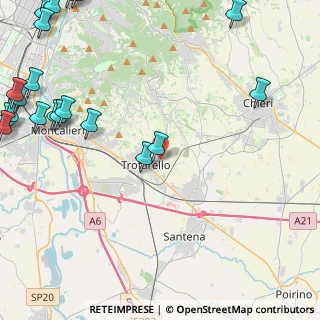 Mappa Via Casavecchia, 10028 Trofarello TO, Italia (7.1045)