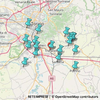 Mappa Via Vincenzo Gioberti, 10028 Trofarello TO, Italia (7.06222)