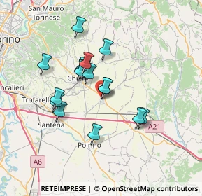 Mappa Piazza della Parrocchia, 10020 Riva presso Chieri TO, Italia (5.80125)