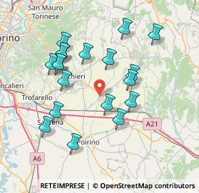 Mappa Via Canta, 10020 Riva presso Chieri TO, Italia (7.33895)