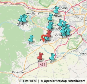 Mappa Via Rapida Ai Castelli, 10045 Piossasco TO, Italia (6.91263)