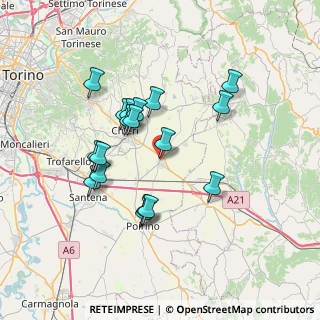 Mappa Via Carlo Alberto, 10020 Riva presso Chieri TO, Italia (6.46)