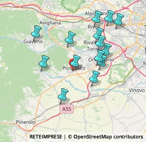 Mappa Via del Pellerino, 10045 Piossasco TO, Italia (7.30929)