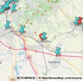 Mappa Viale della Resistenza, 10028 Trofarello TO, Italia (7.6725)