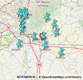 Mappa Via Valtorta, 10028 Trofarello TO, Italia (7.94176)