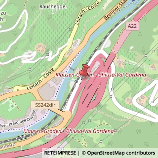 Mappa Chiusa- Val Gardena/Klausen-Gr?den, Autostrada del Brennero, 39043 Chiusa BZ, Italia, 39043 Chiusa, Bolzano (Trentino-Alto Adige)