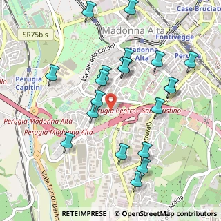 Mappa Via F. Baracca, 06128 Perugia PG, Italia (0.552)