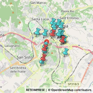 Mappa Via Umberto Fracassini, 06128 Perugia PG, Italia (1.396)