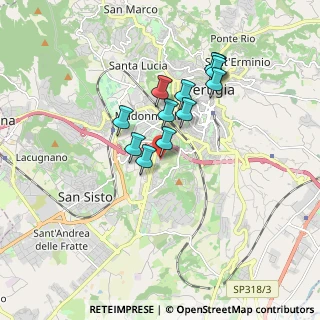 Mappa Via Umberto Fracassini, 06128 Perugia PG, Italia (1.45333)