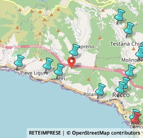 Mappa Via San Bartolomeo, 16031 Sori GE, Italia (2.94714)