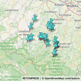 Mappa Via Provinciale Est, 41045 Montefiorino MO, Italia (10.8)