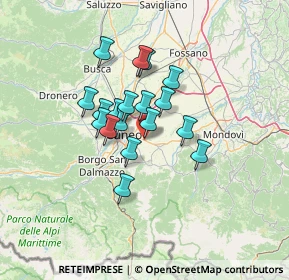Mappa Via Alta Furia 1 Regione Colombero, 12100 Cuneo CN, Italia (9.69222)