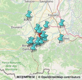 Mappa Via Alta Furia 1 Regione Colombero, 12100 Cuneo CN, Italia (8.77)