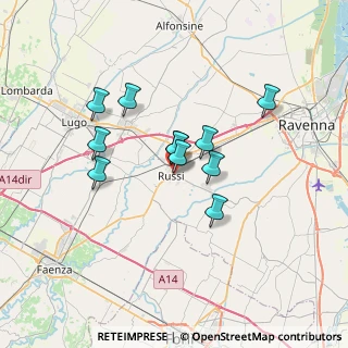 Mappa Piazza Alfredo Baccarini, 48026 Russi RA, Italia (5.39545)
