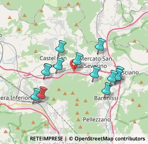 Mappa A30 Caserta - Salerno, 84085 Mercato San Severino SA, Italia (3.66333)