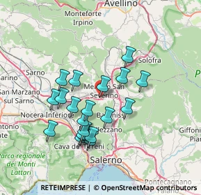 Mappa Via Spiano S.Girolamo, 84085 Mercato San Severino SA, Italia (6.865)