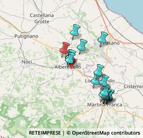Mappa Via Provinciale Locorotondo, 70011 Alberobello BA, Italia (7.35588)