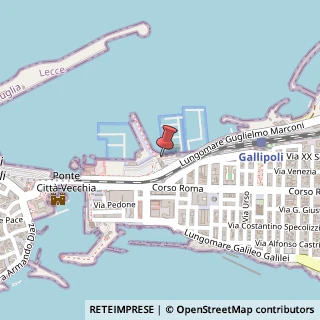 Mappa Lungomare Marconi, 73014 Gallipoli LE, Italia, 73014 Gallipoli, Lecce (Puglia)