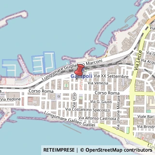 Mappa Viale Giovanni Bovio, 21, 73014 Gallipoli, Lecce (Puglia)