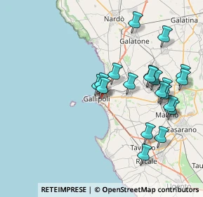 Mappa Via Sebastiano Natali, 73014 Gallipoli LE, Italia (8.6315)