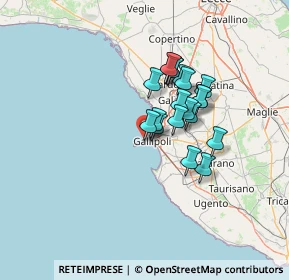 Mappa Banchina Coppola, 73014 Gallipoli LE, Italia (10.7125)