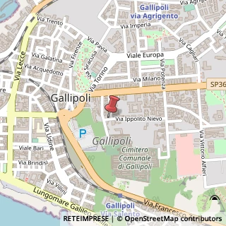 Mappa Via Ippolito Nievo, 6, 73014 Gallipoli, Lecce (Puglia)