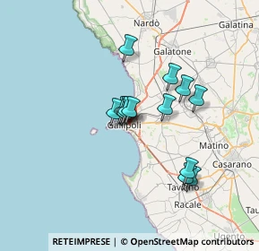 Mappa Via G. da Gallipoli, 73014 Gallipoli LE, Italia (5.37571)