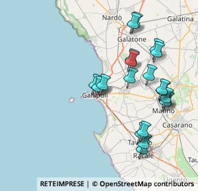 Mappa Via G. da Gallipoli, 73014 Gallipoli LE, Italia (8.7595)