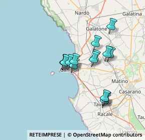 Mappa Via G. da Gallipoli, 73014 Gallipoli LE, Italia (5.78133)