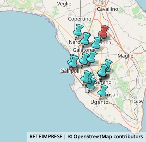 Mappa Via Giuseppe Ungaretti, 73014 Gallipoli LE, Italia (11.1025)