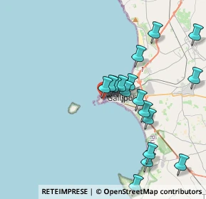 Mappa Piazza Imbriani Ingresso dal mercato coperto, 73014 Gallipoli LE, Italia (5.018)