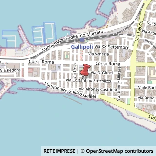 Mappa Via bonaventura tricarico 15, 73014 Gallipoli, Lecce (Puglia)