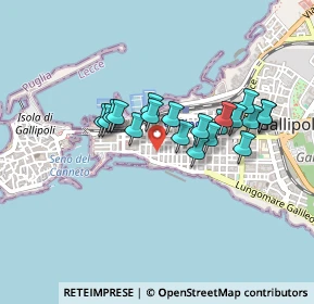 Mappa Via Castromediano angolo Ampelea 4c presso Galleria Carducci, 73014 Gallipoli LE, Italia (0.3765)