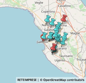 Mappa Viale Europa, 73014 Gallipoli LE, Italia (10.78333)