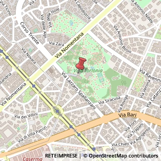 Mappa Via Lazzaro Spallanzani, 36, 00161 Roma, Roma (Lazio)