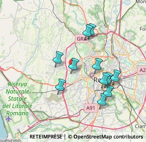 Mappa Via Beverino, 00168 Roma RM, Italia (7.01364)