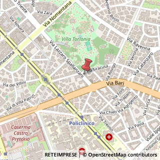Mappa Via Lazzaro Spallanzani, 9, 00161 Roma, Roma (Lazio)