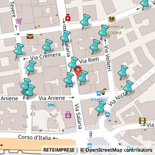 Mappa Via Rieti, 00198 Roma RM, Italia (0.092)