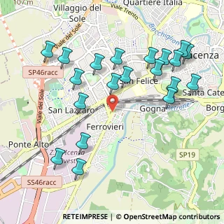 Mappa Via G. Vaccari, 36100 Vicenza VI, Italia (1.1195)