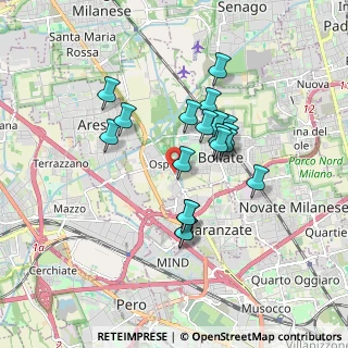 Mappa Via Milano, 20021 Bollate MI, Italia (1.44211)