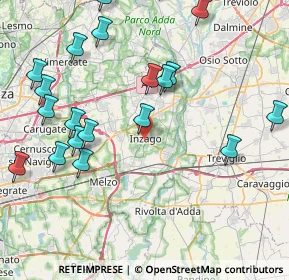 Mappa 20065 Inzago MI, Italia (9.7845)
