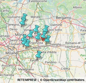 Mappa 20065 Inzago MI, Italia (10.64917)